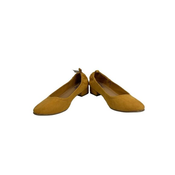 Brash Women's Mustard Yellow Low Heels - Picture 2 of 7